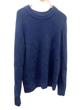 Pact Men's Navy High Country Knit Organic Cotton Crewneck Sweater Large